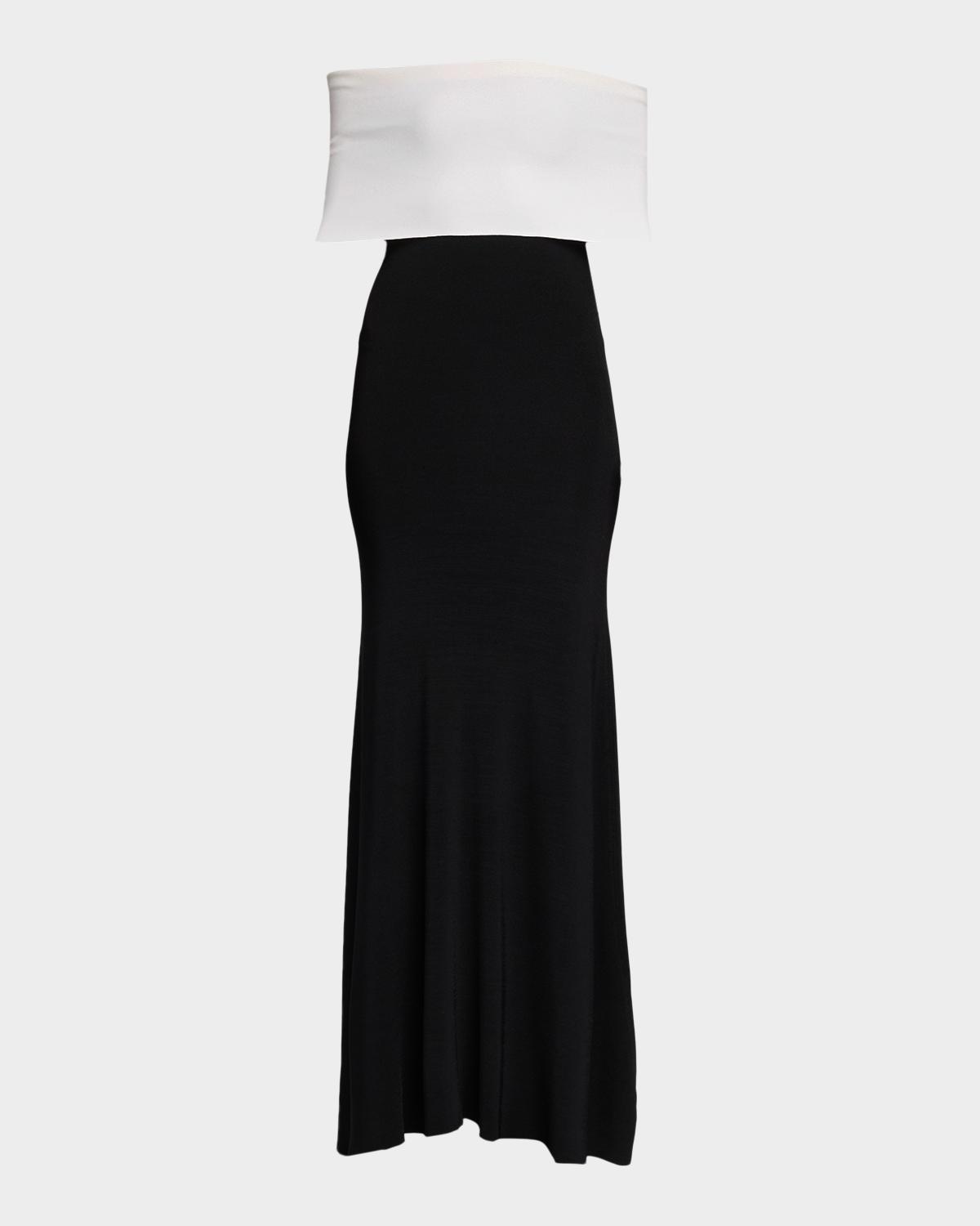 Off-The-Shoulder Knit Trumpet Gown