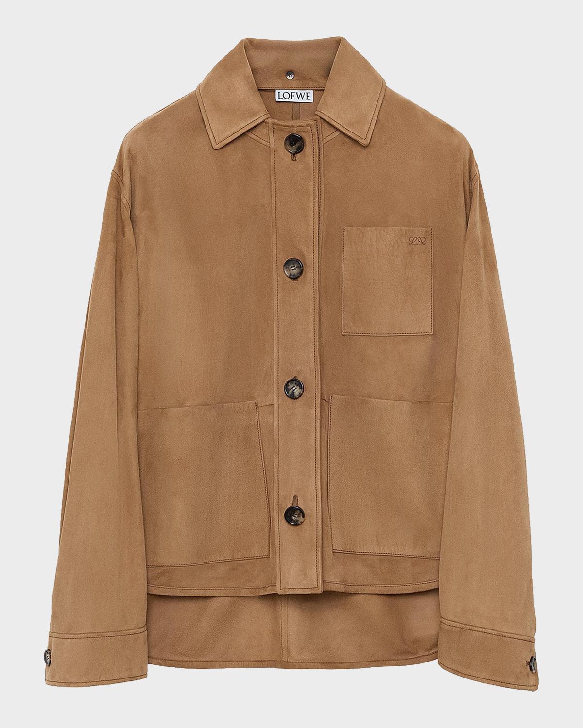 Workwear High-Low Suede Jacket