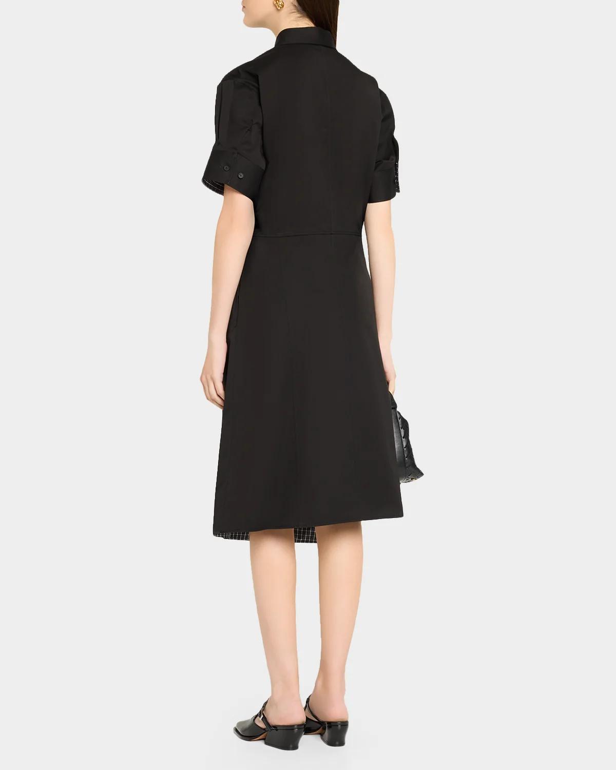 Wrapped Short-Sleeve Midi Shirtdress - thumbnail 3