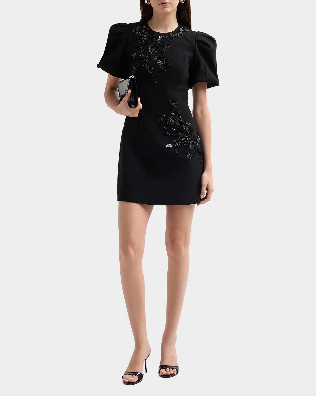 Livia Sequin Puff-Sleeve Mini Dress - thumbnail 2