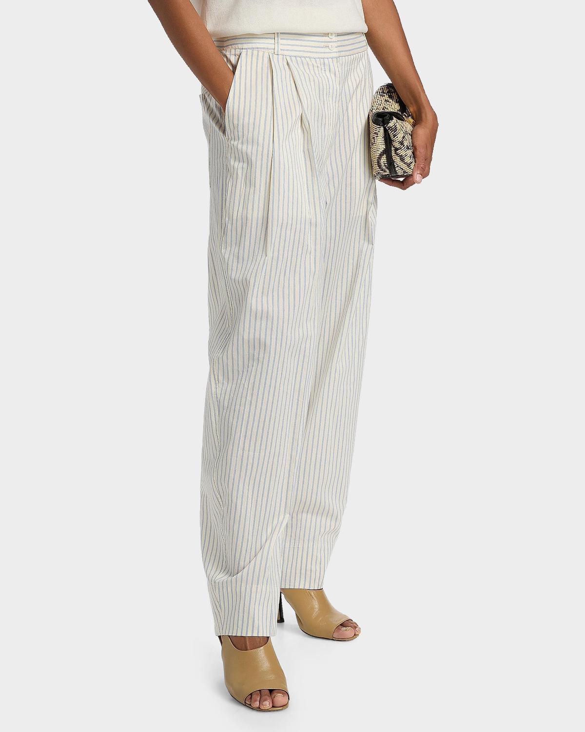 Striped Cotton-Silk Balloon Trousers - thumbnail 4