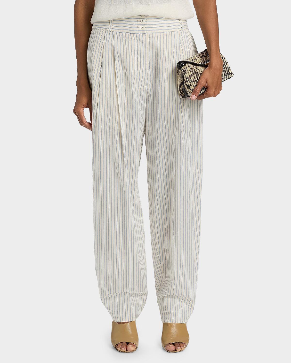 Striped Cotton-Silk Balloon Trousers - thumbnail 6