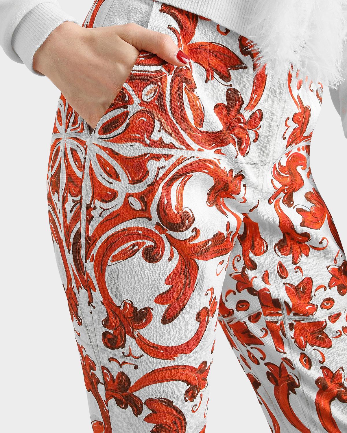 Majolica-Print Brocade Crop Pants - thumbnail 6
