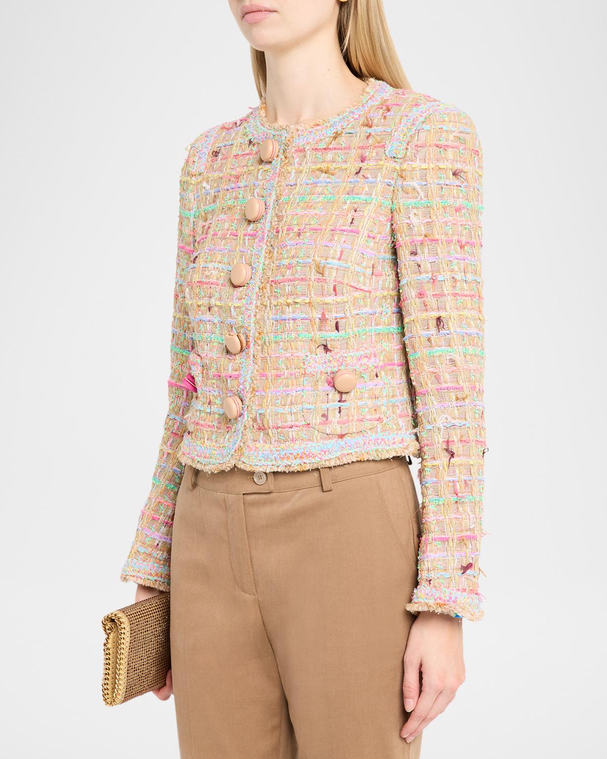 Cotton Blend Tweed Macaroon Jacket - thumbnail 4
