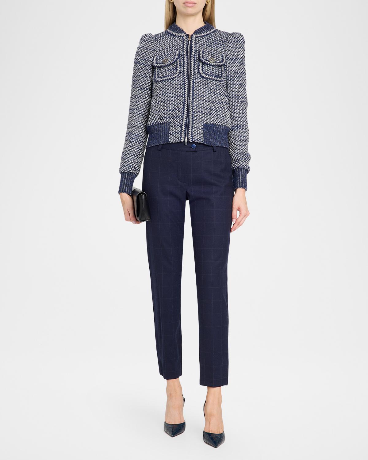 Windowpane Wool Flannel Slim-Leg Ankle Pants - thumbnail 2