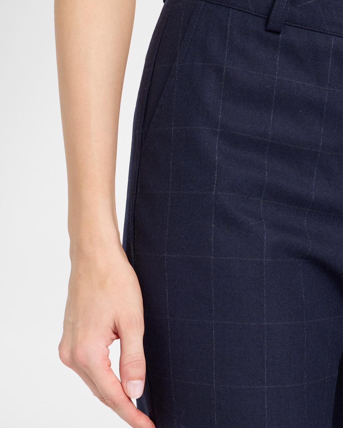 Windowpane Wool Flannel Slim-Leg Ankle Pants - thumbnail 5
