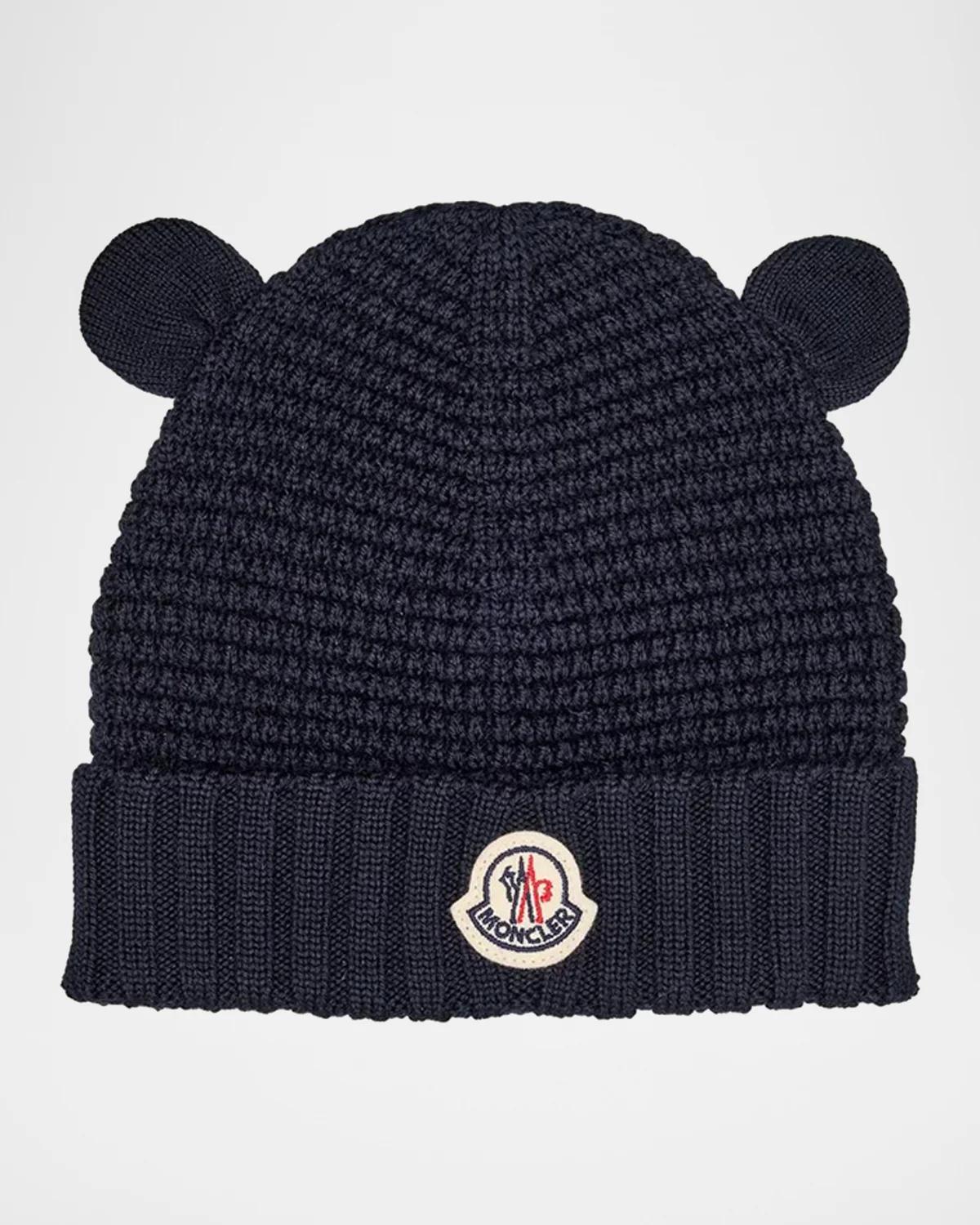 Moncler Kid's Wool Beanie with Teddy Bear Ears | Neiman Marcus