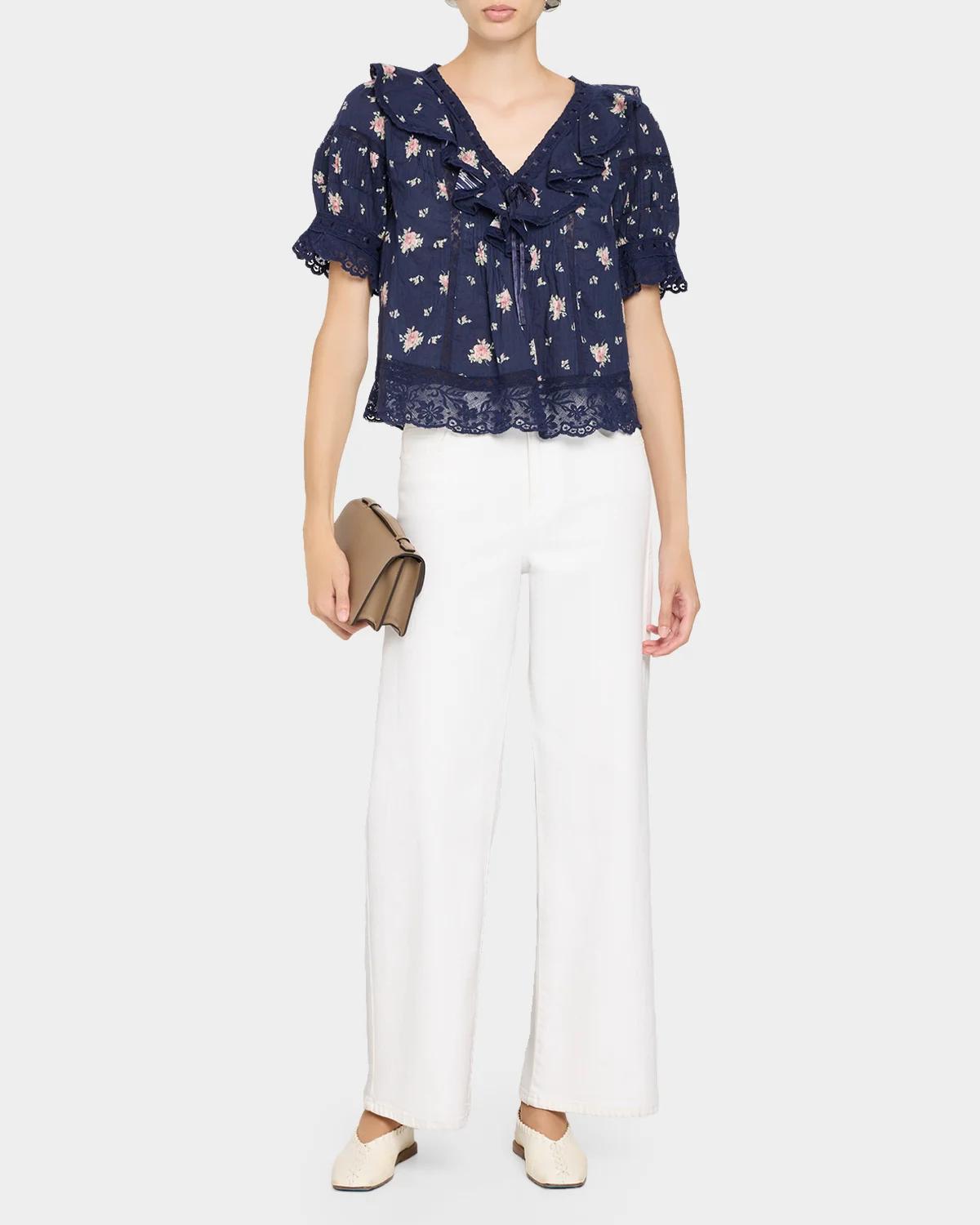 Romilly Floral Cotton Blouse - thumbnail 2