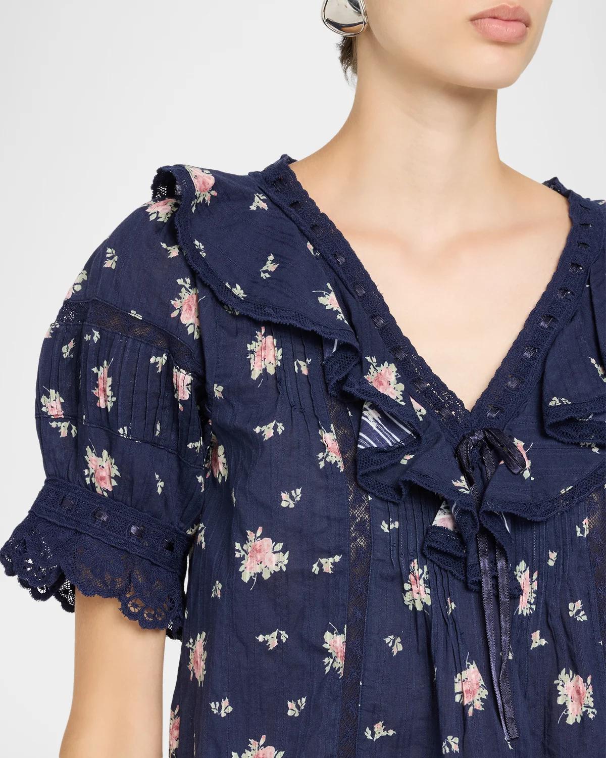 Romilly Floral Cotton Blouse - thumbnail 5