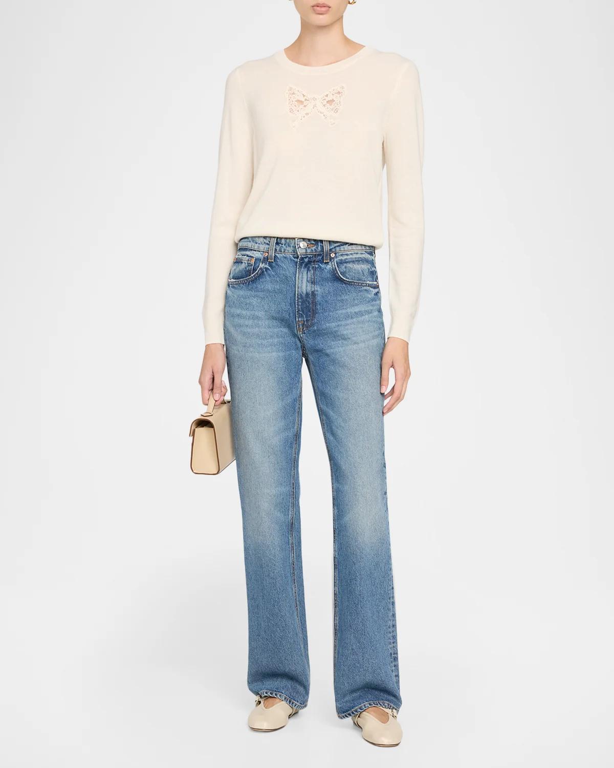 Mingley Lace Bow Wool-Cashmere Sweater - thumbnail 2