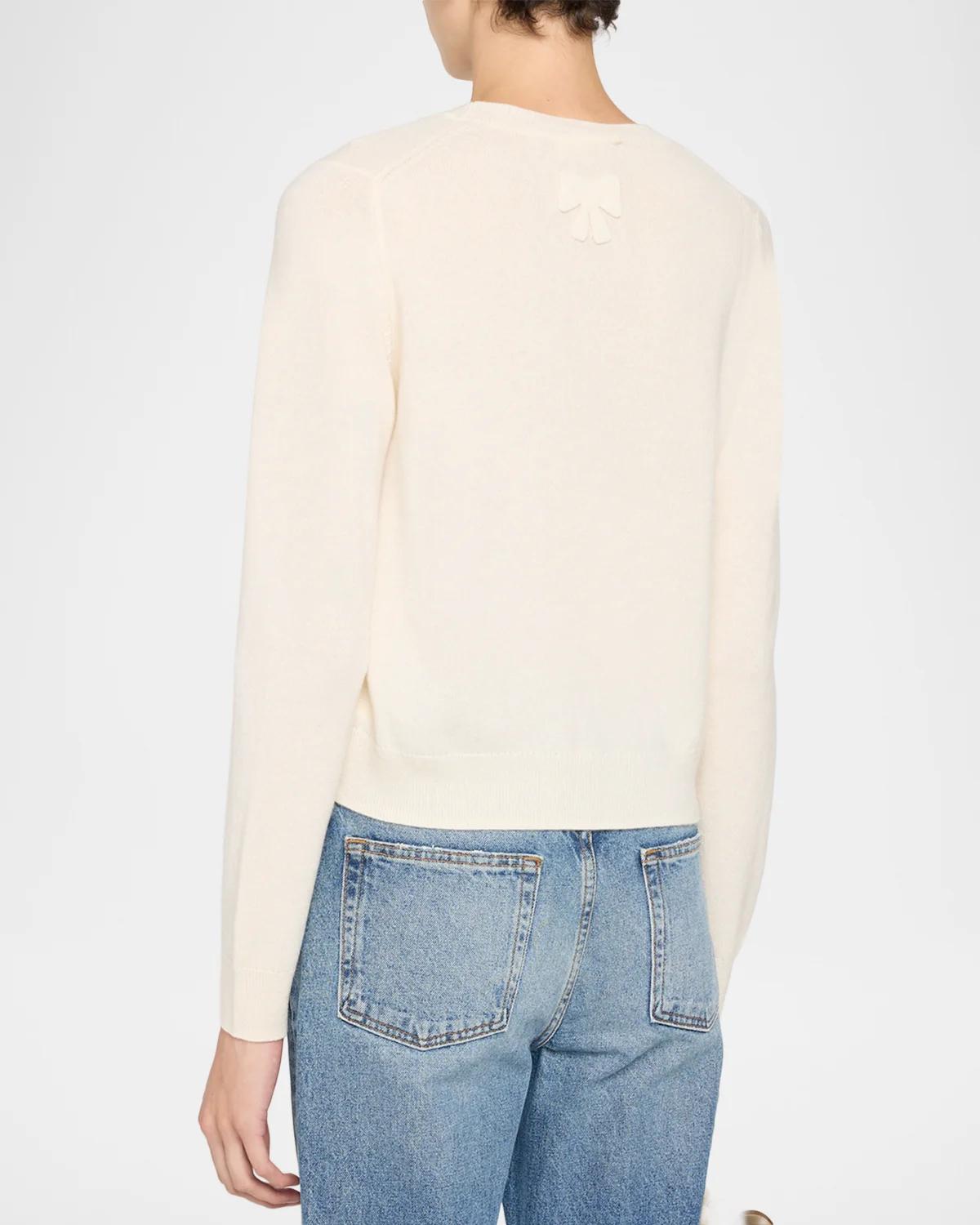 Mingley Lace Bow Wool-Cashmere Sweater - thumbnail 3
