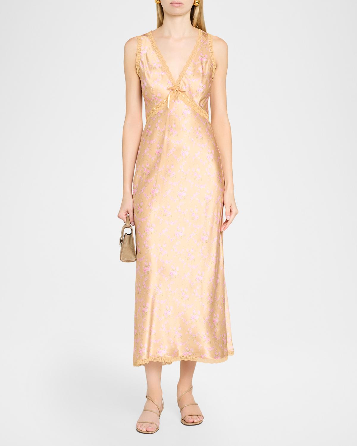 Nirelle Floral Satin Midi Dress - thumbnail 2