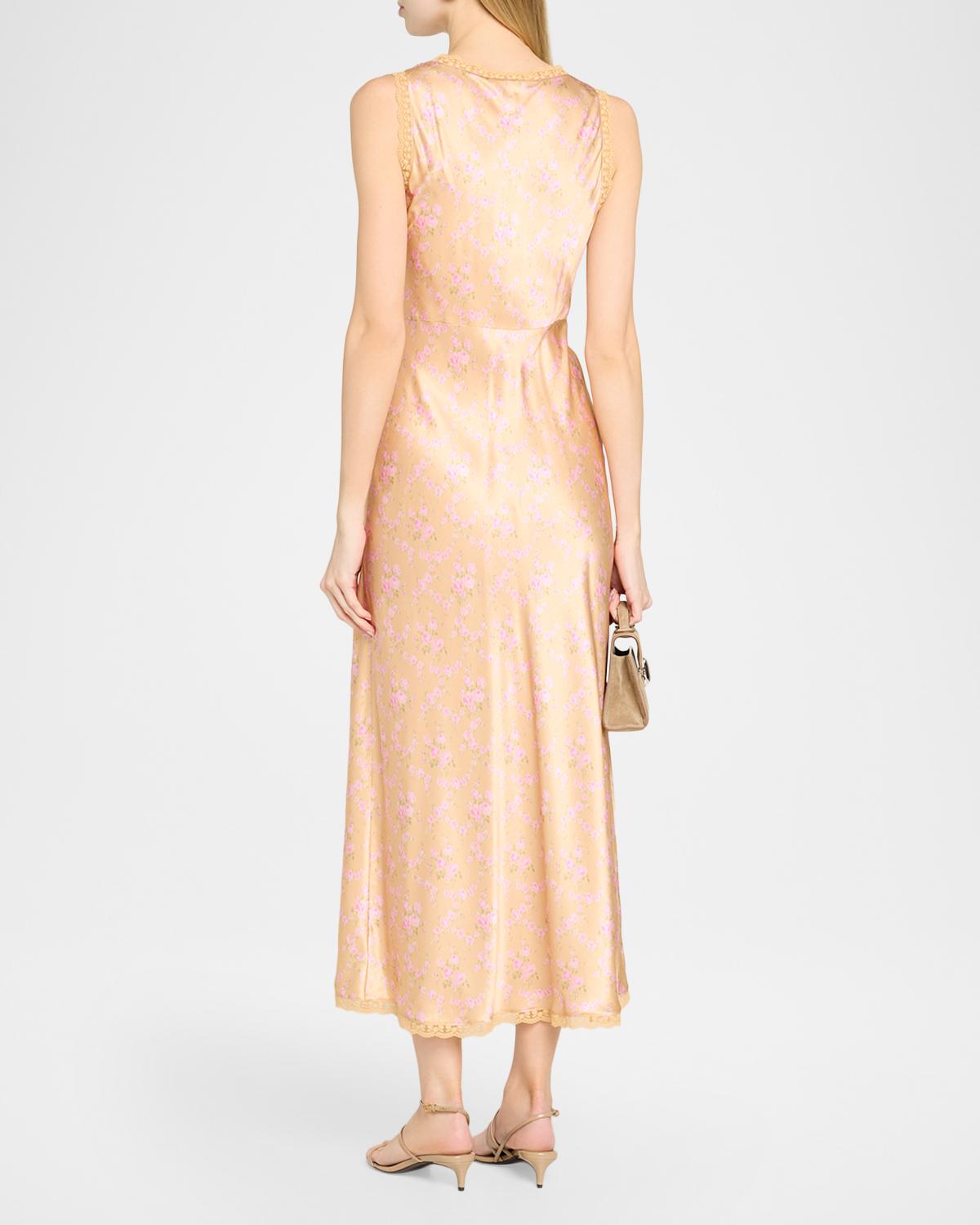 Nirelle Floral Satin Midi Dress - thumbnail 3