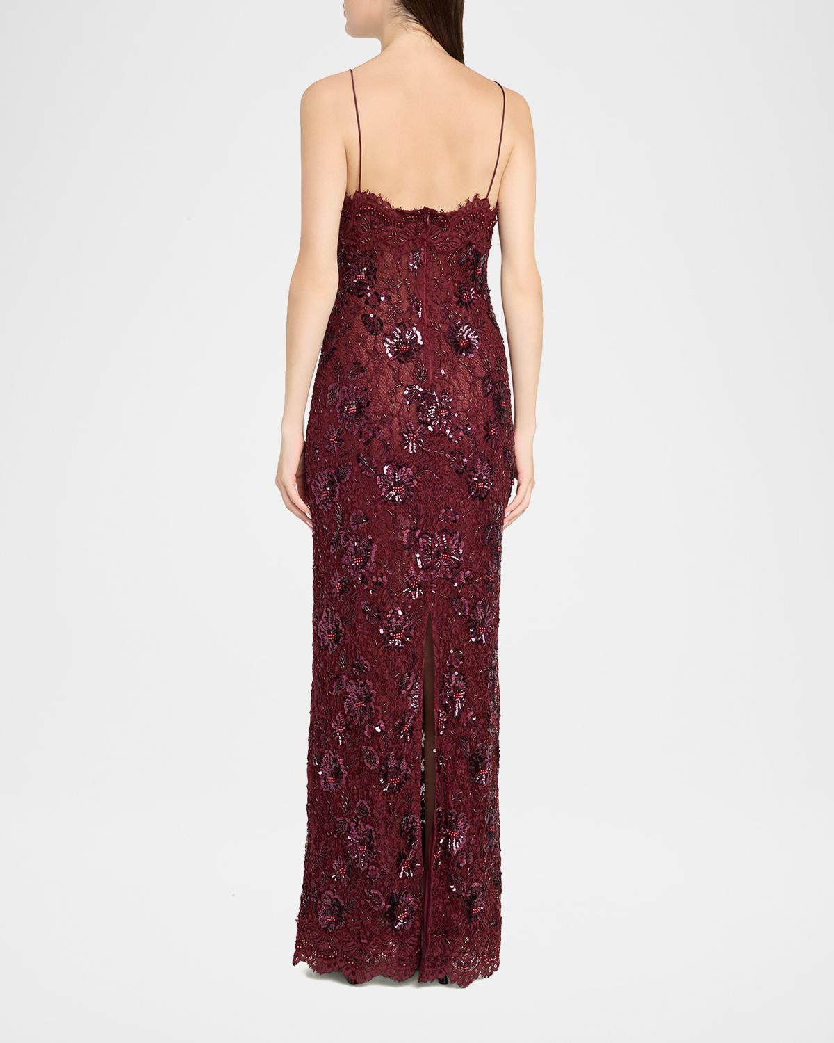 Ciona Embellished Floral Lace Maxi Dress - thumbnail 3