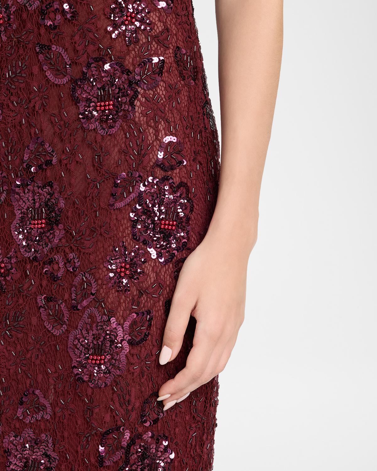 Ciona Embellished Floral Lace Maxi Dress - thumbnail 5