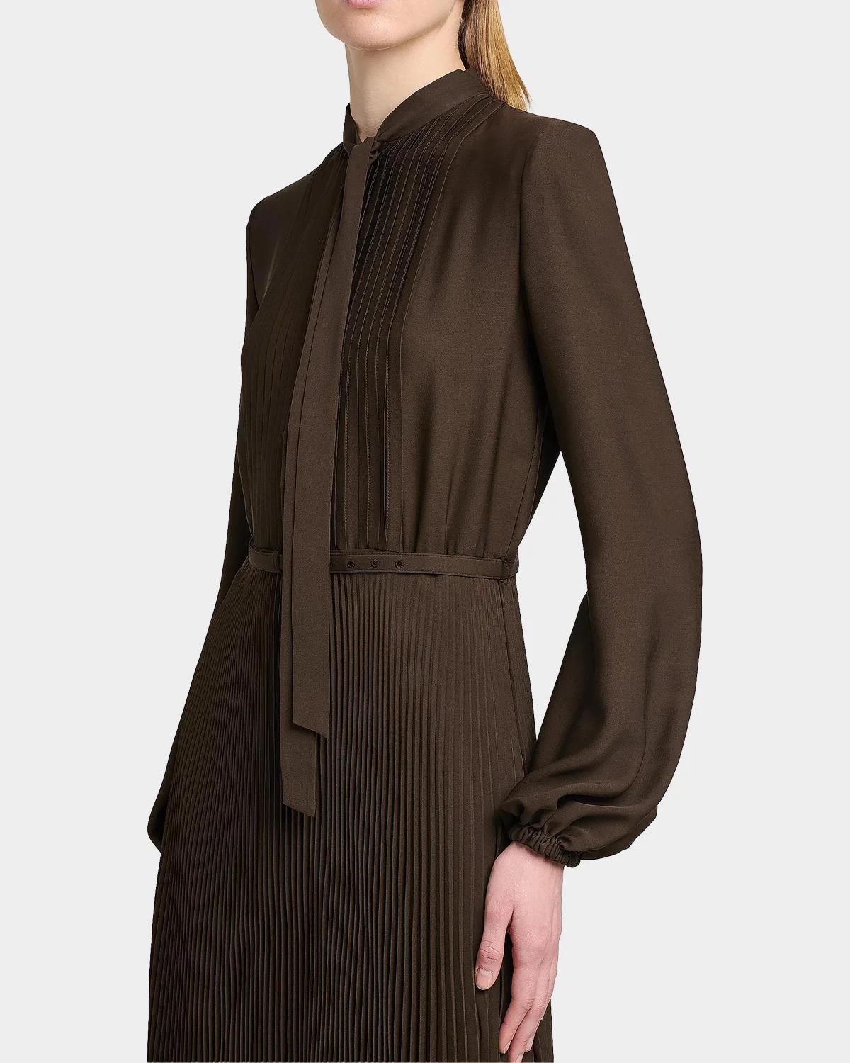Viscose Crepe De Chine Pleated Dress - thumbnail 6