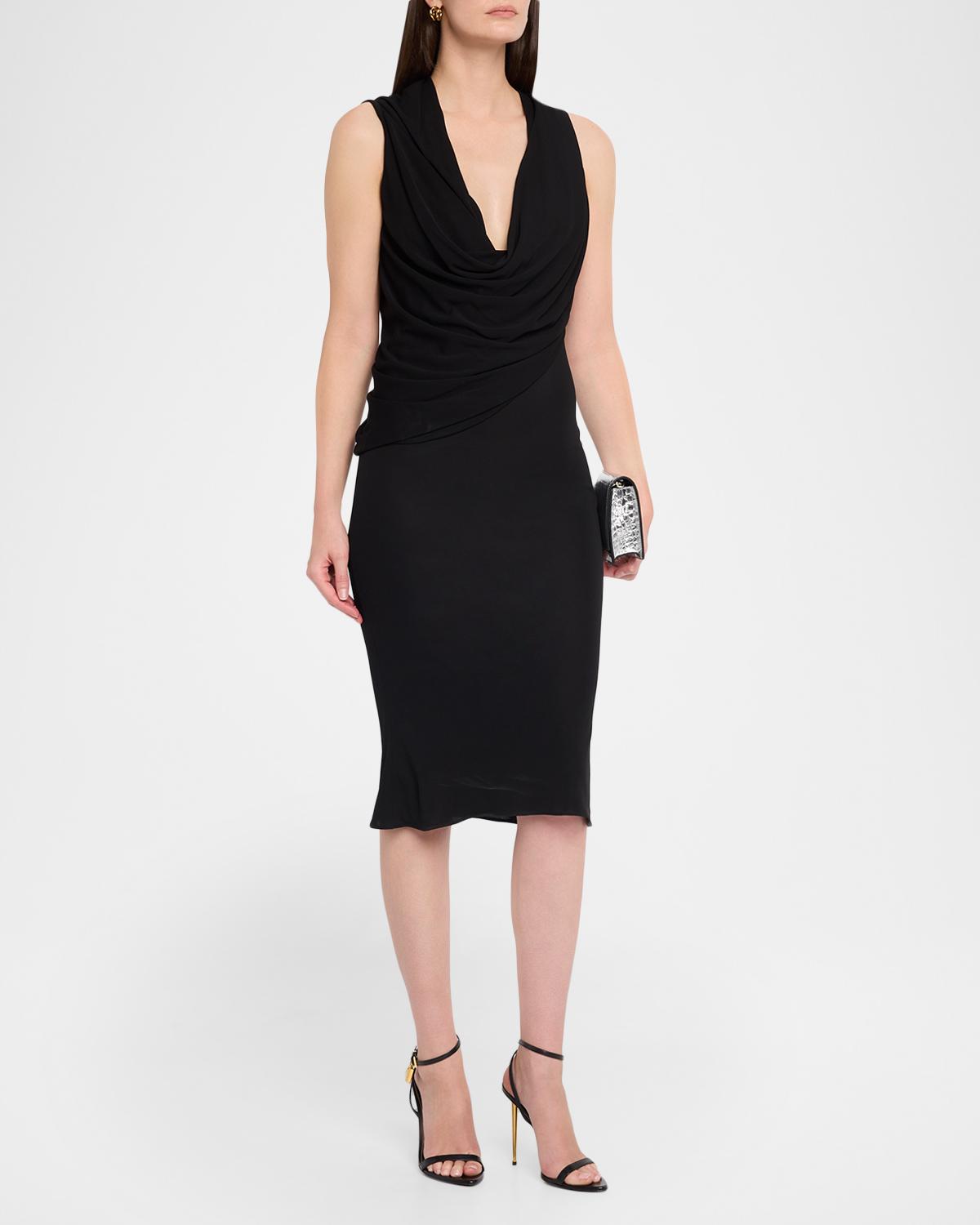 Crepe Jersey Cowl-Neck Dress - thumbnail 4