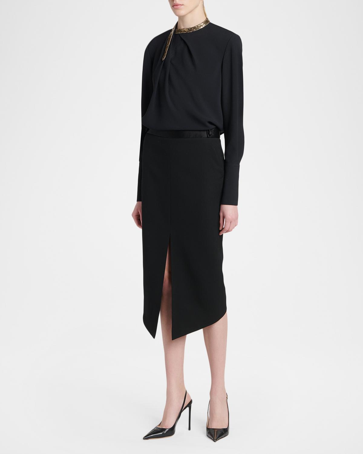 Embellished-Collar Long-Sleeve Top - thumbnail 2