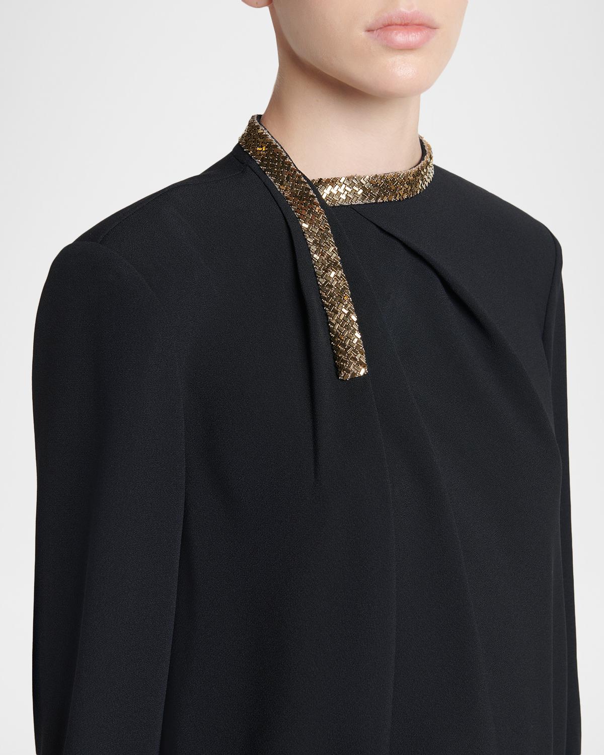 Embellished-Collar Long-Sleeve Top - thumbnail 5