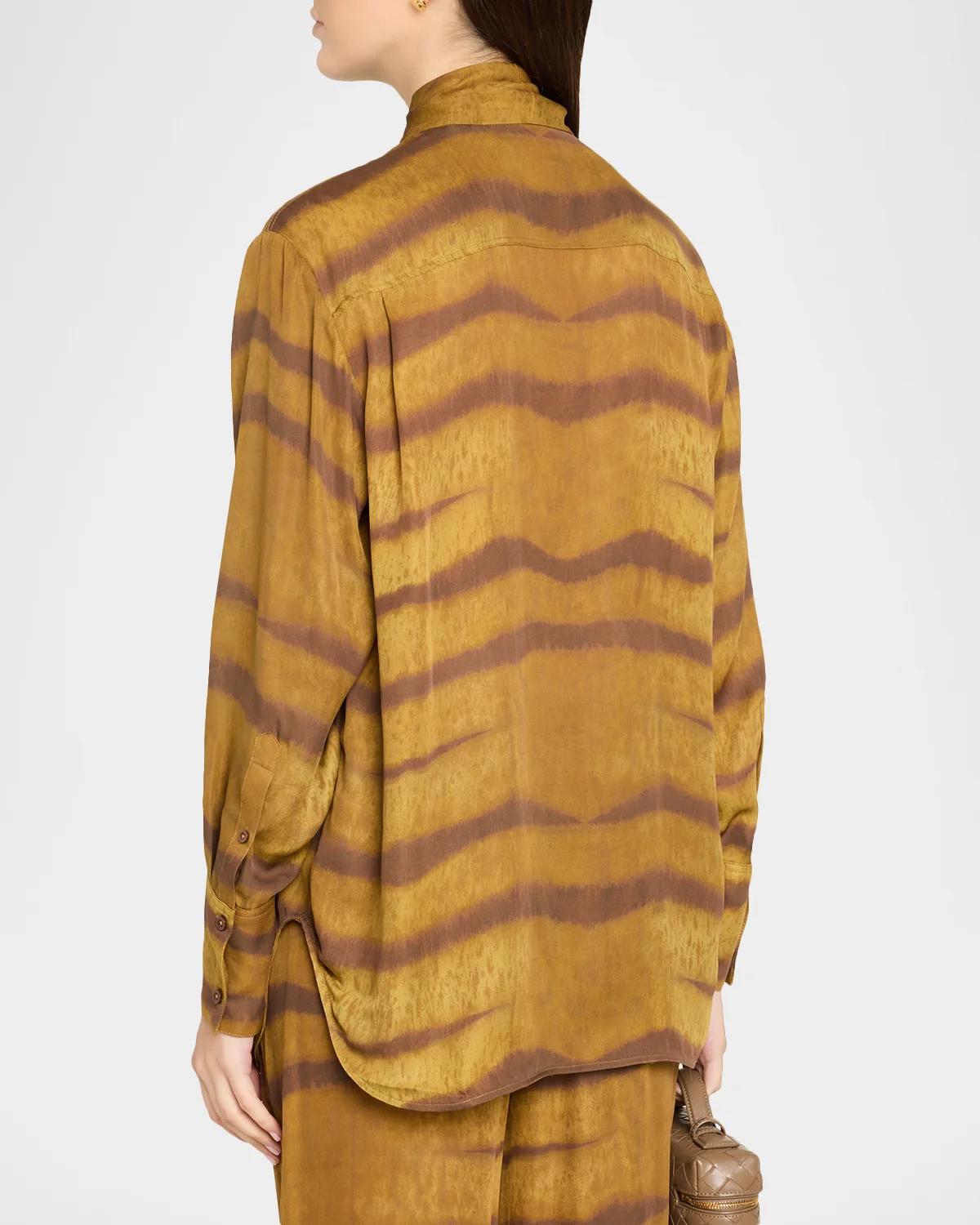 The Silk Oversized Tie-Neck Shirt - thumbnail 3
