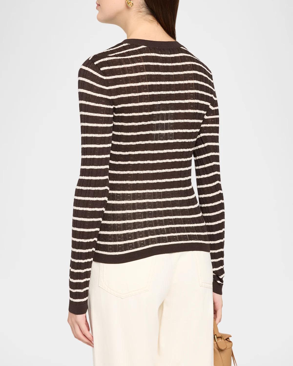The Pointelle Striped Sweater - thumbnail 3