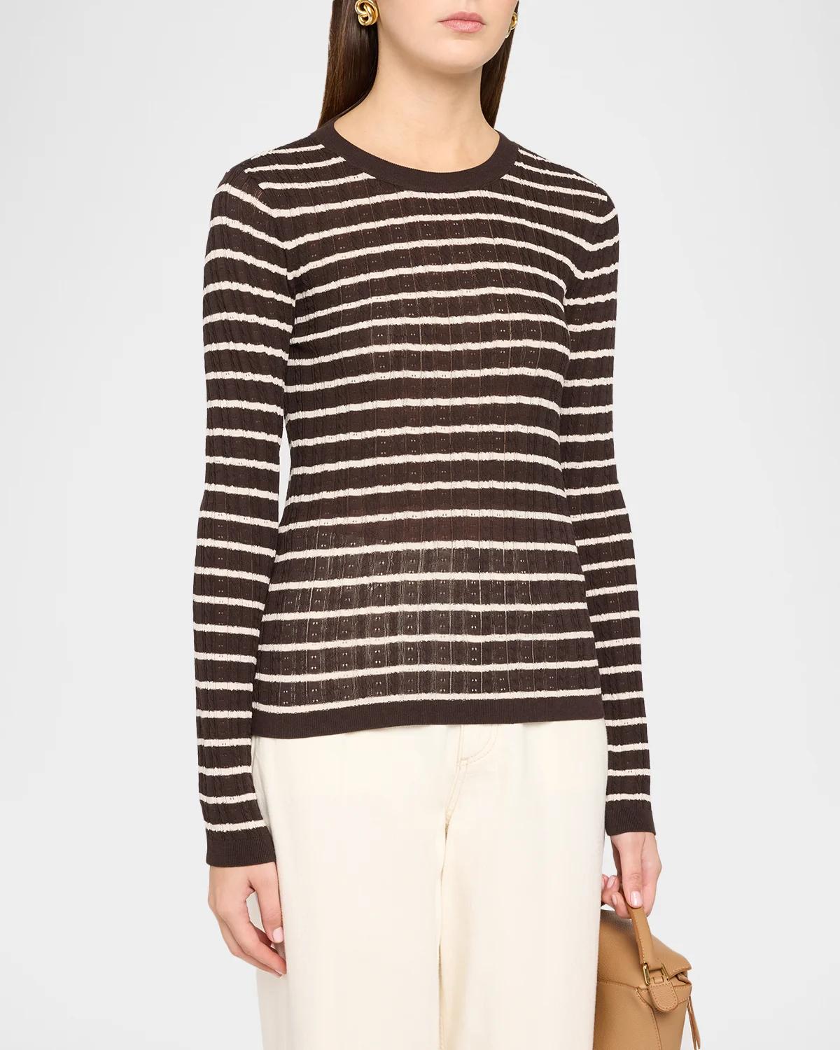 The Pointelle Striped Sweater - thumbnail 4