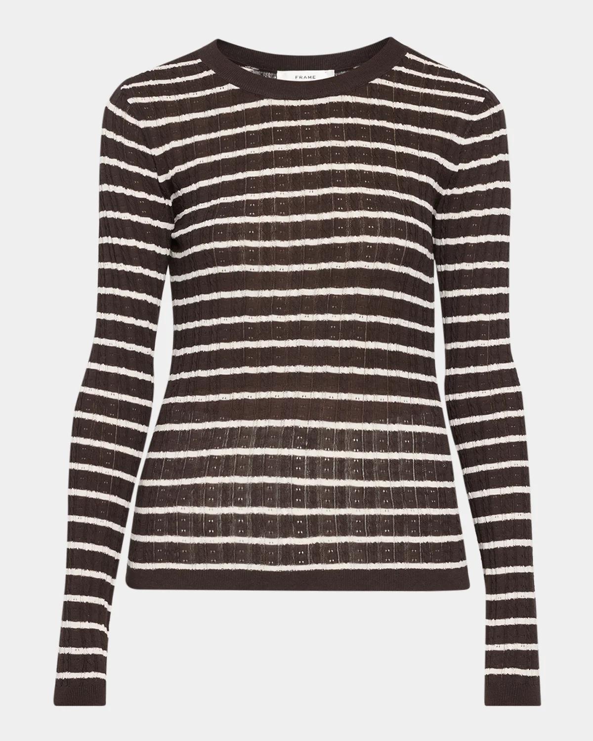 The Pointelle Striped Sweater