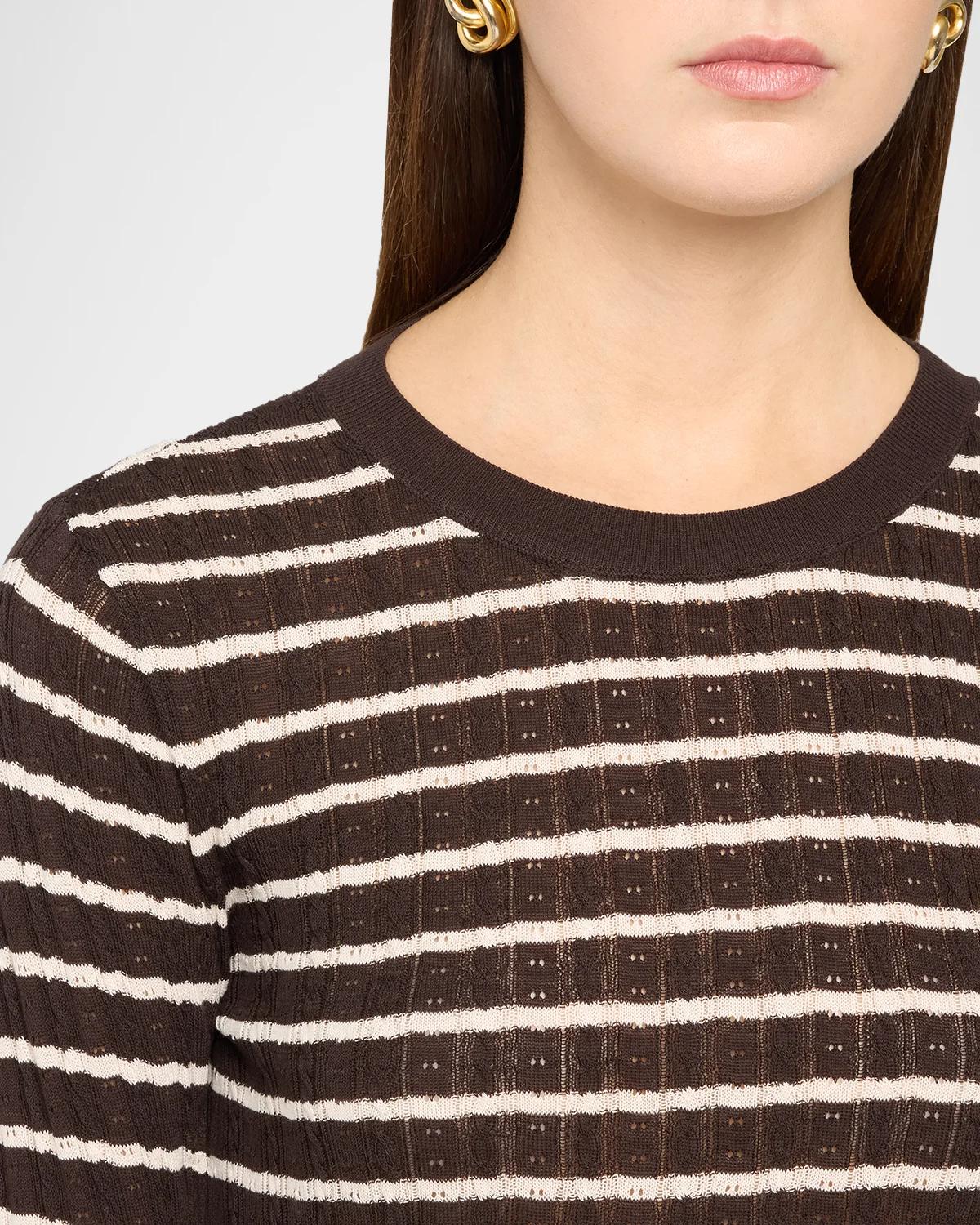 The Pointelle Striped Sweater - thumbnail 5