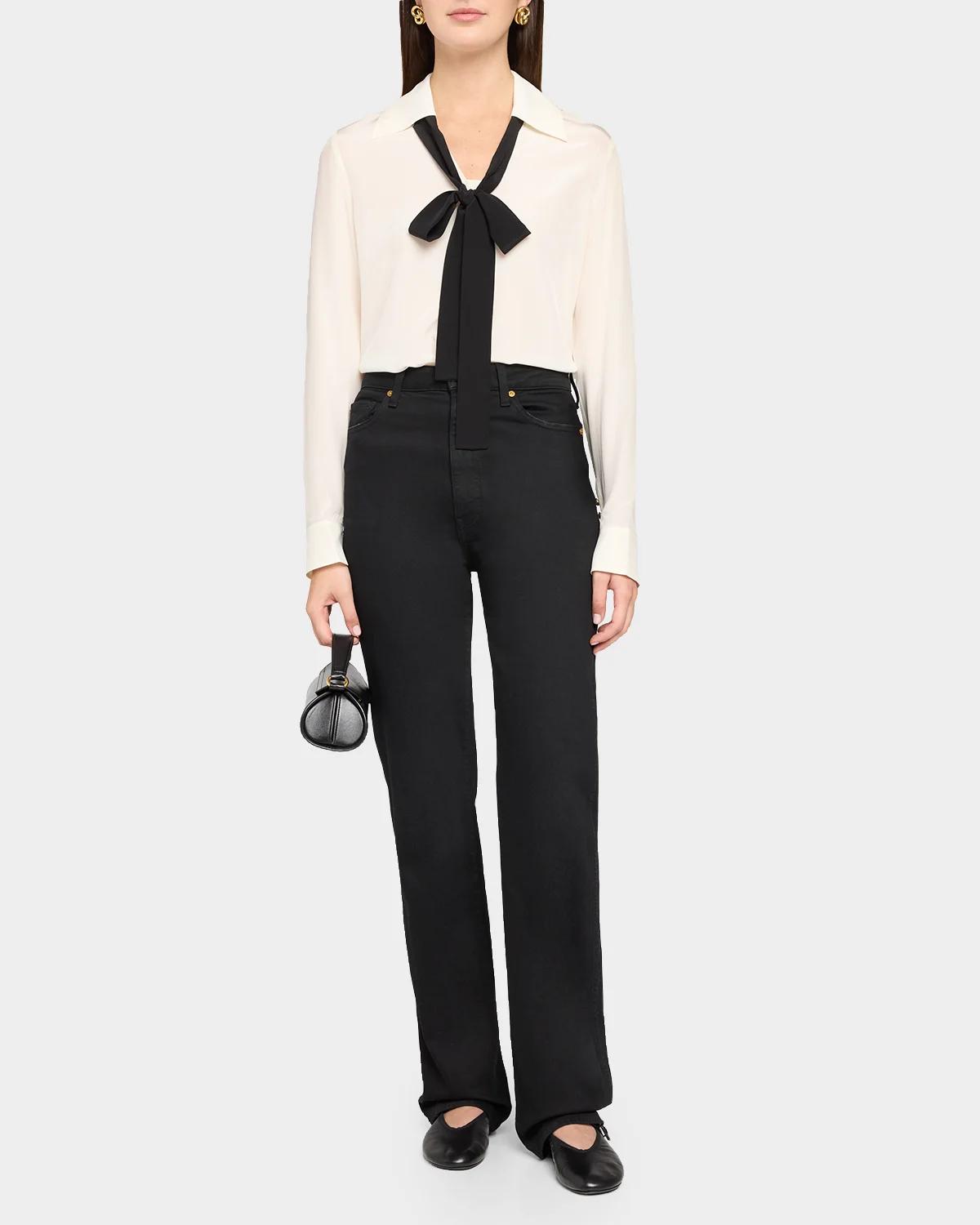 Point Collar Silk Shirt - thumbnail 2