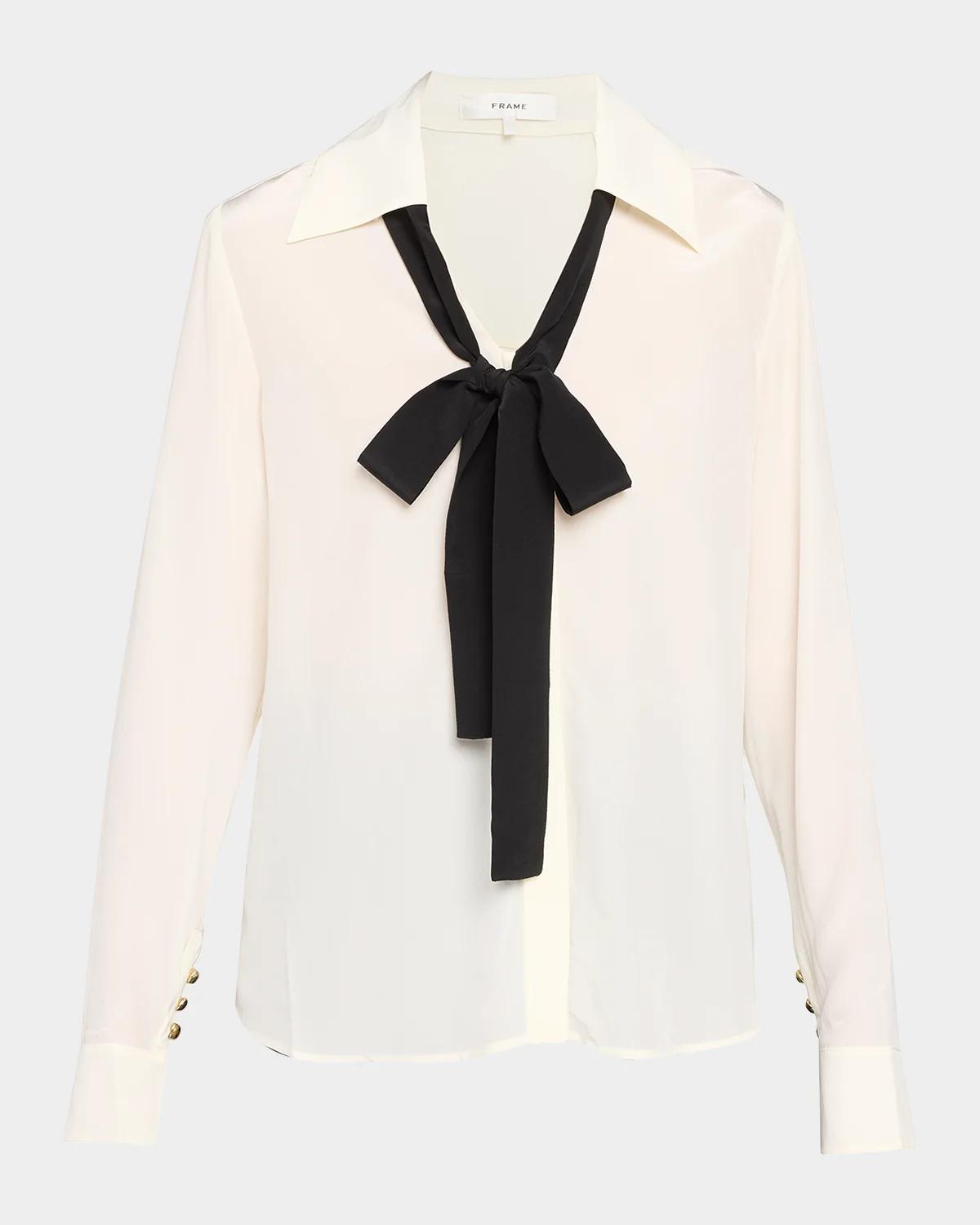 Point Collar Silk Shirt