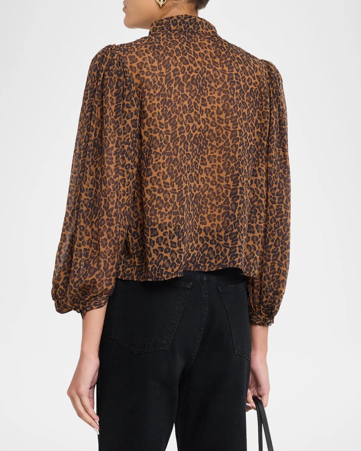 The Silk Prairie Leopard Blouse - thumbnail 3