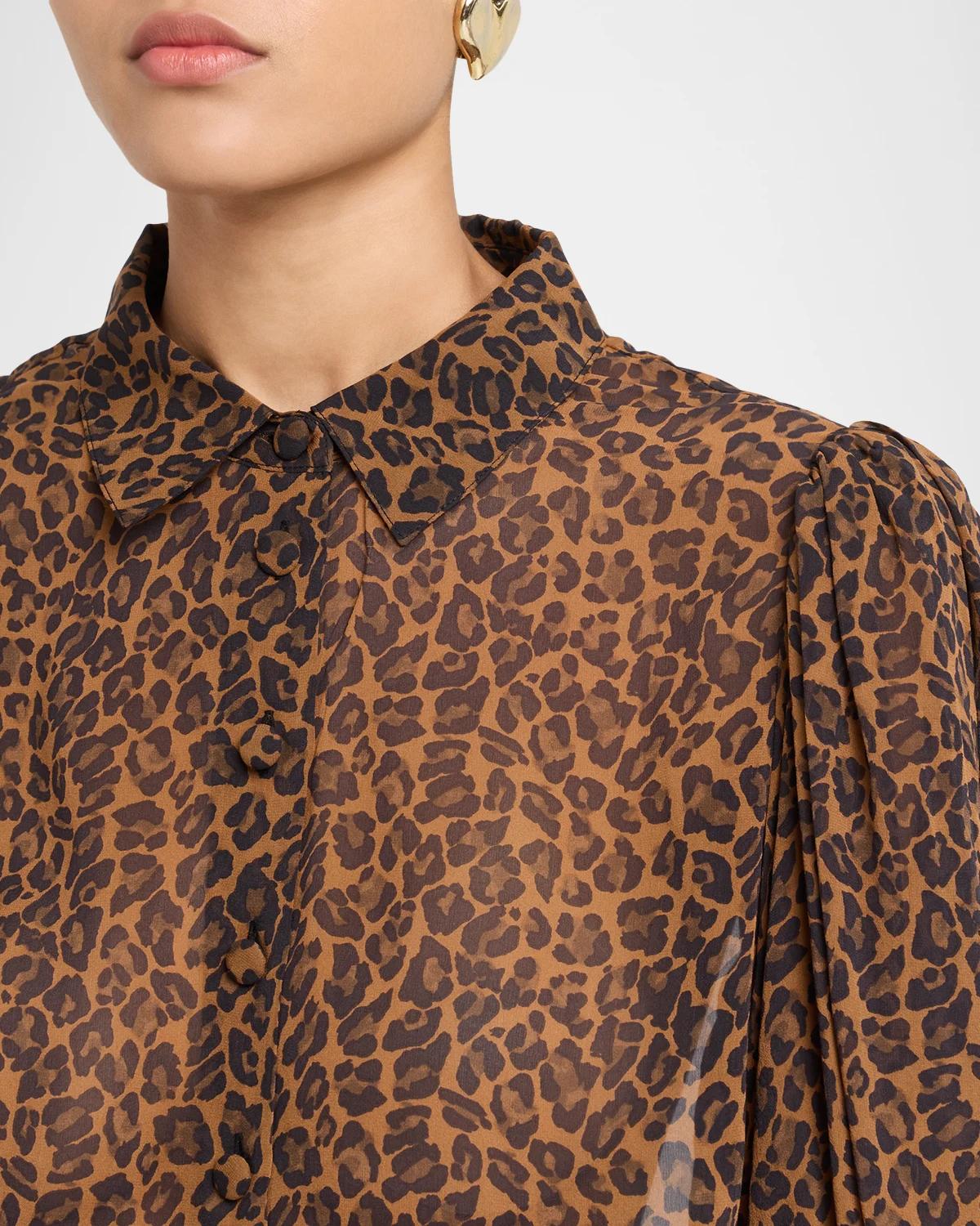The Silk Prairie Leopard Blouse - thumbnail 5