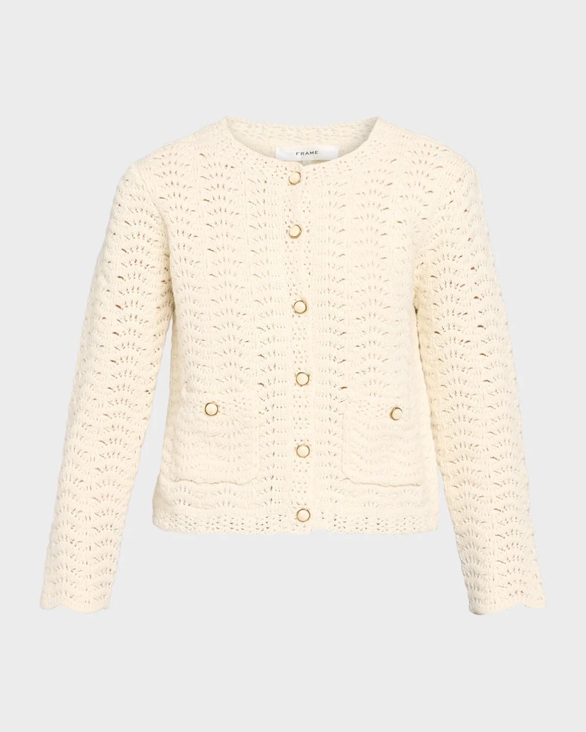 The Chevron Pointelle Knit Cardigan