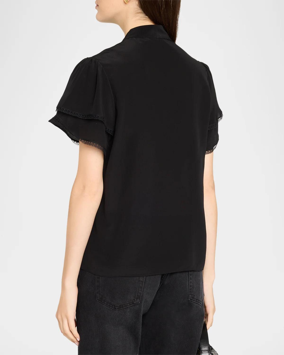 Arcadia Silk Short-Sleeve Top - thumbnail 3