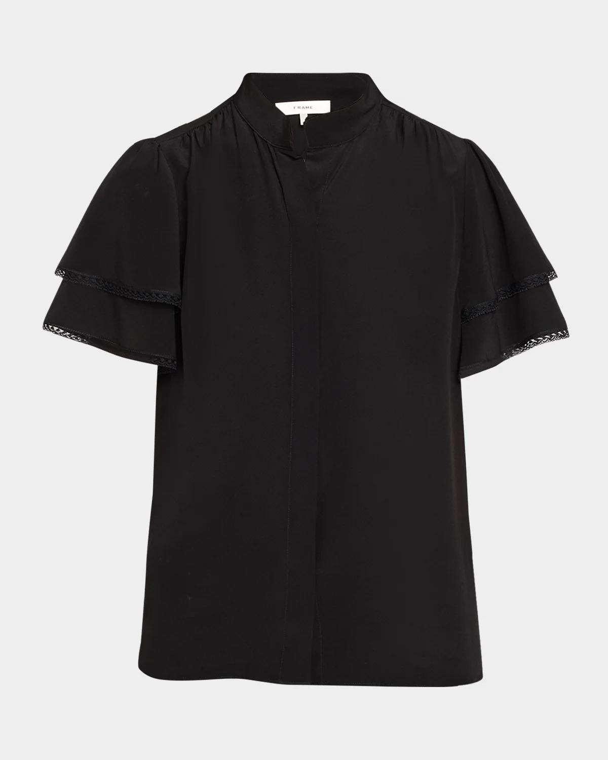 Arcadia Silk Short-Sleeve Top