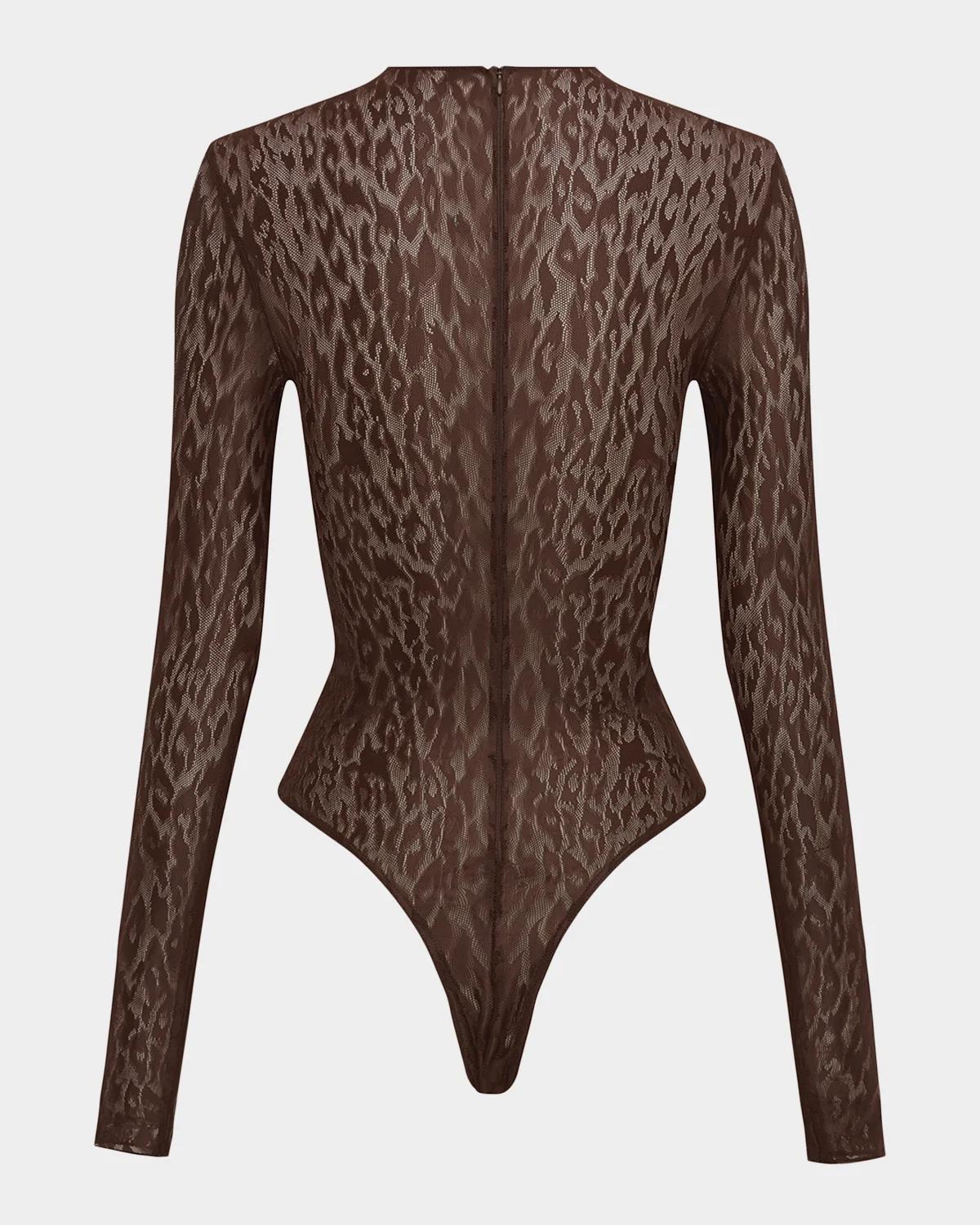 Animal Print Long-Sleeve Bodysuit - thumbnail 2