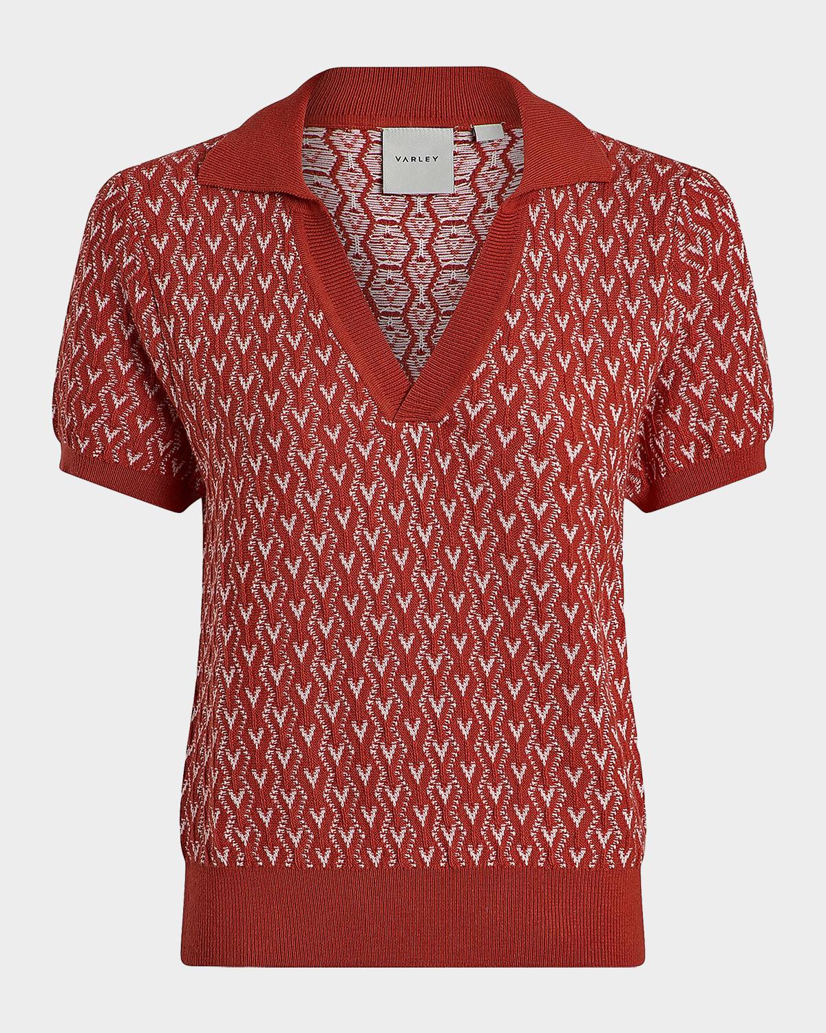 Vincent Printed Jacquard Half-Zip Vest