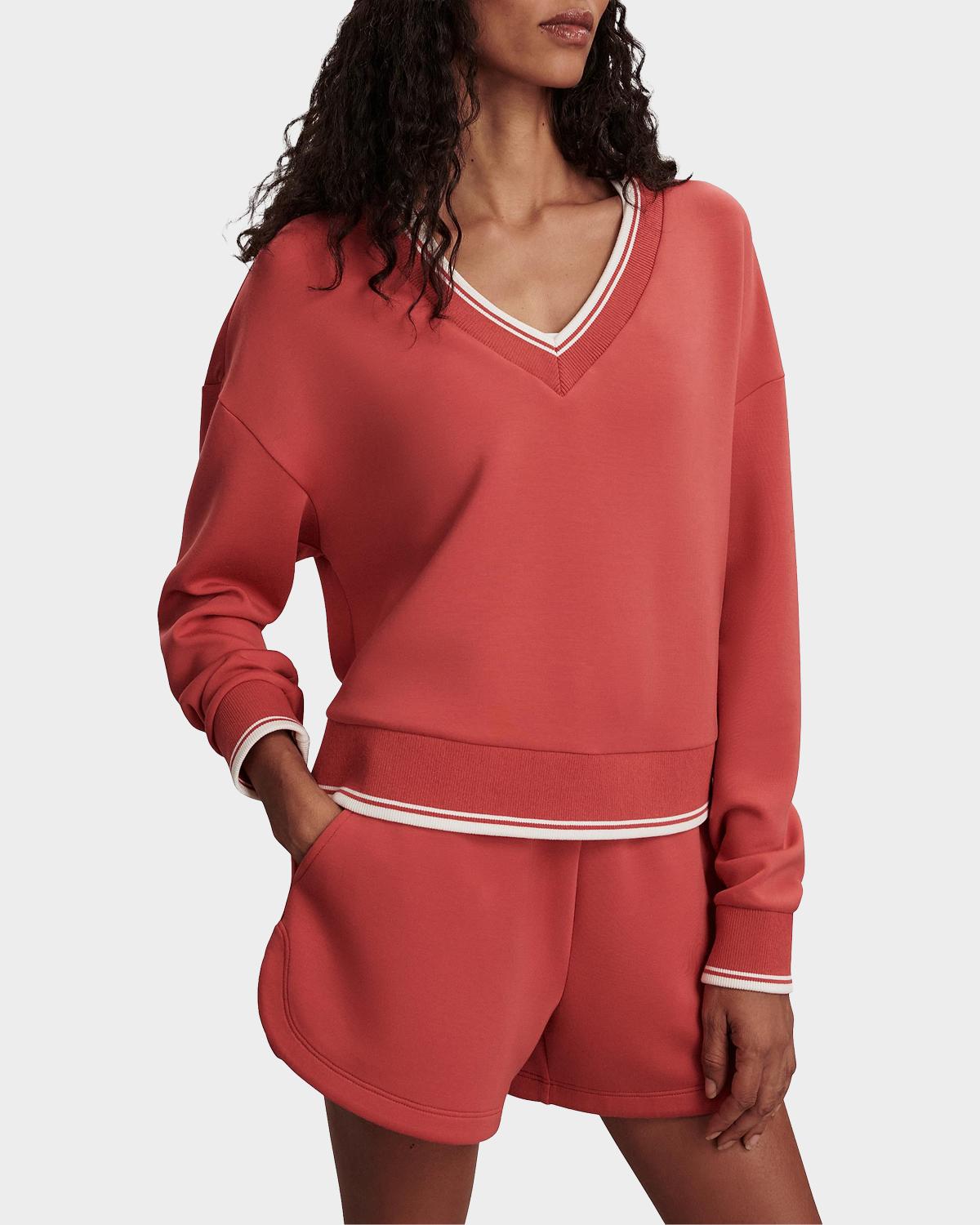 Blithe DoubleSoft® Striped-Trim Sweatshirt - thumbnail 5