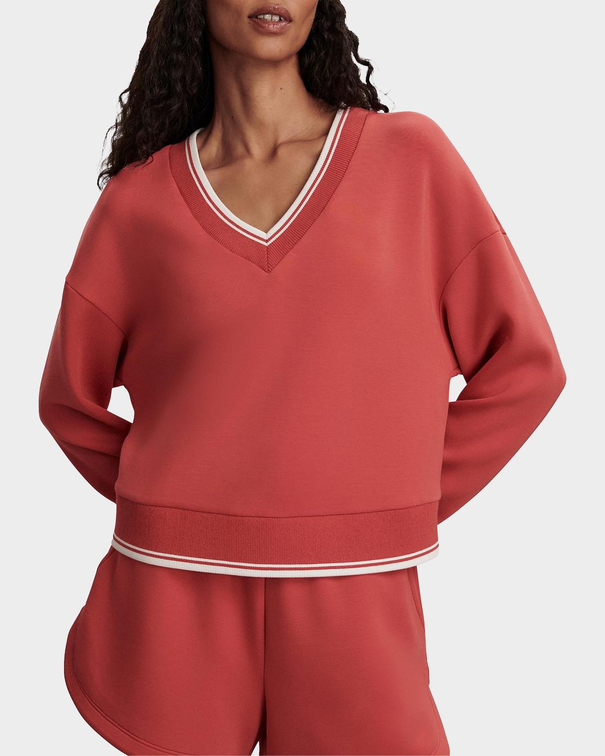 Blithe DoubleSoft® Striped-Trim Sweatshirt - thumbnail 7