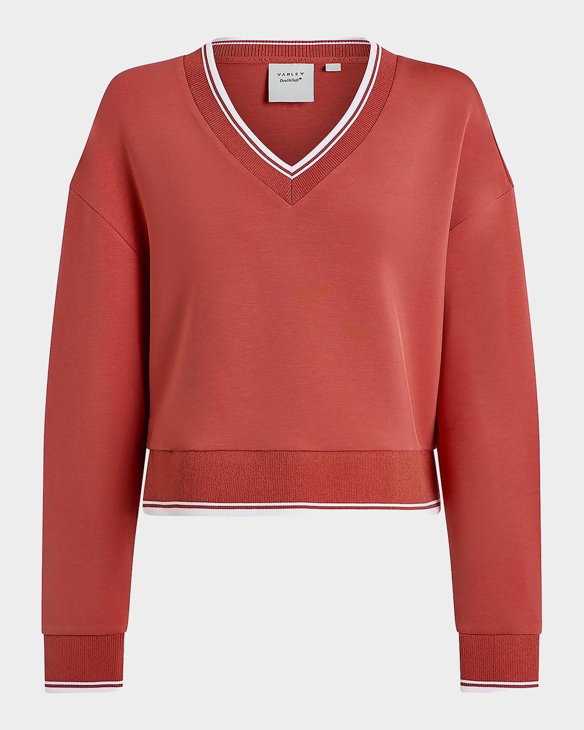 Blithe DoubleSoft® Striped-Trim Sweatshirt