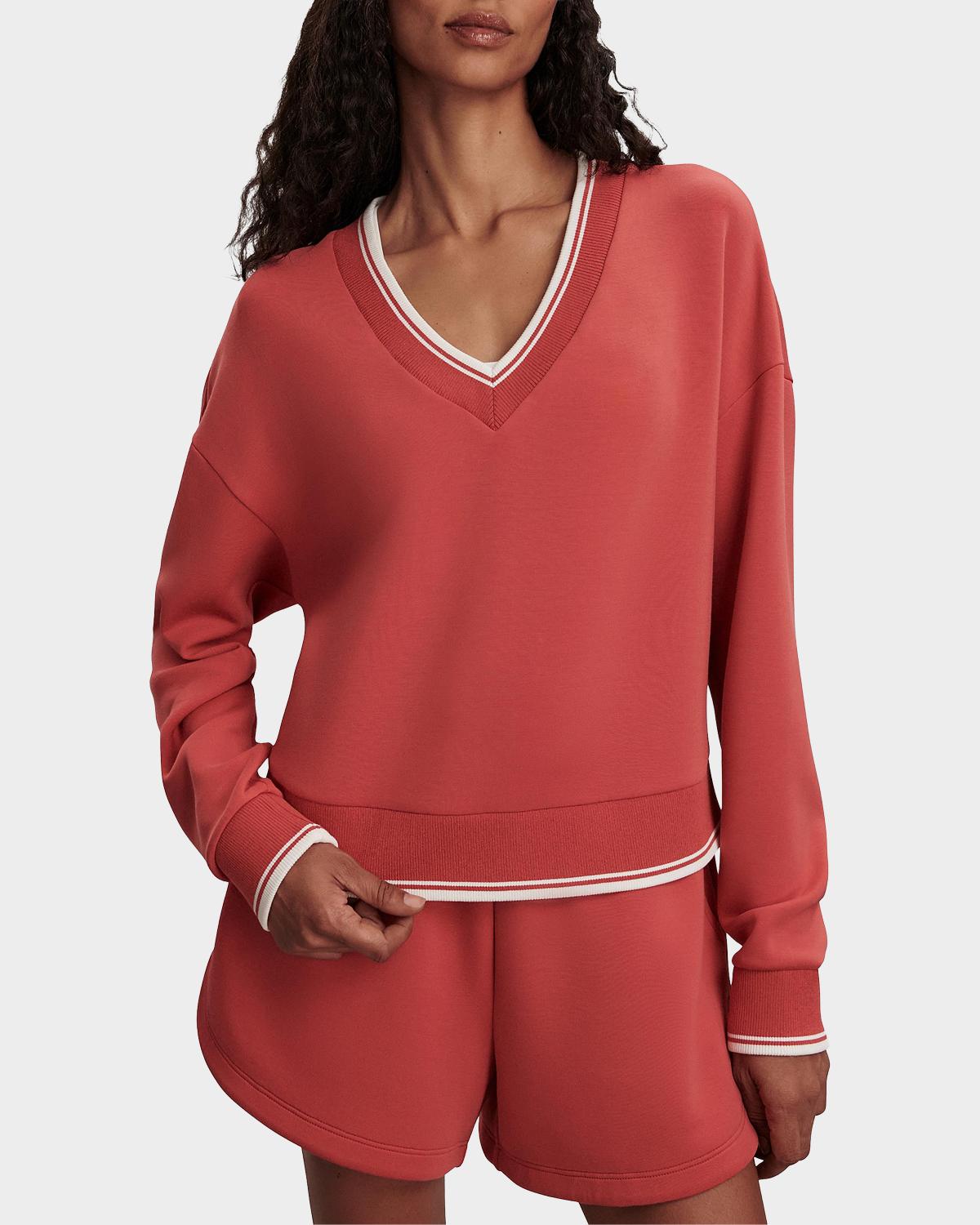 Blithe DoubleSoft® Striped-Trim Sweatshirt - thumbnail 9