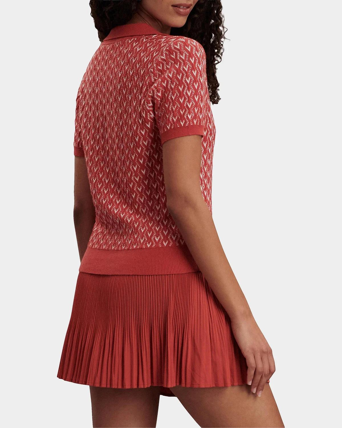 Ezrella Geometric Cotton-Blend Polo Shirt - thumbnail 7