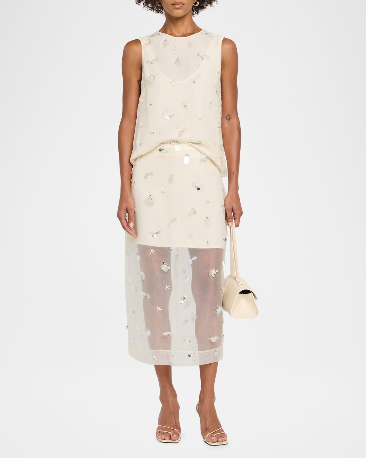 Delilah Embellished Tulle Midi Skirt - thumbnail 2