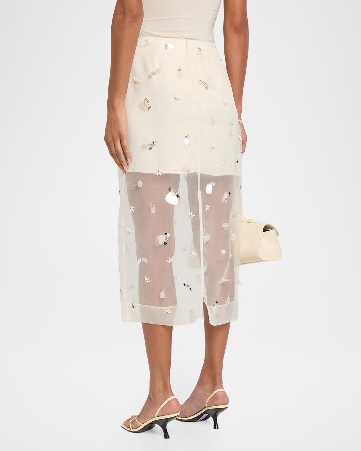 Delilah Embellished Tulle Midi Skirt - thumbnail 3
