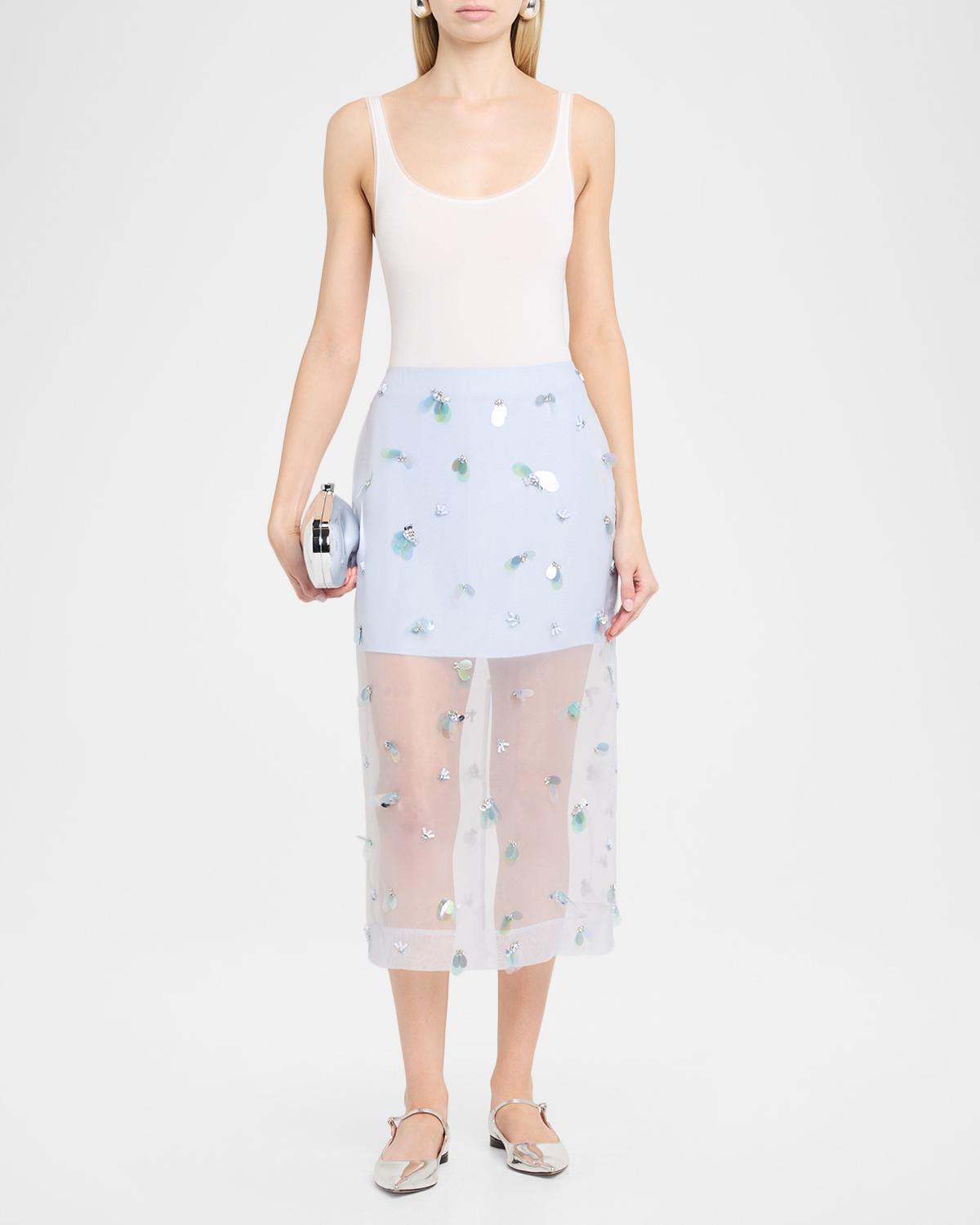 Delilah Embellished Tulle Midi Skirt - thumbnail 7