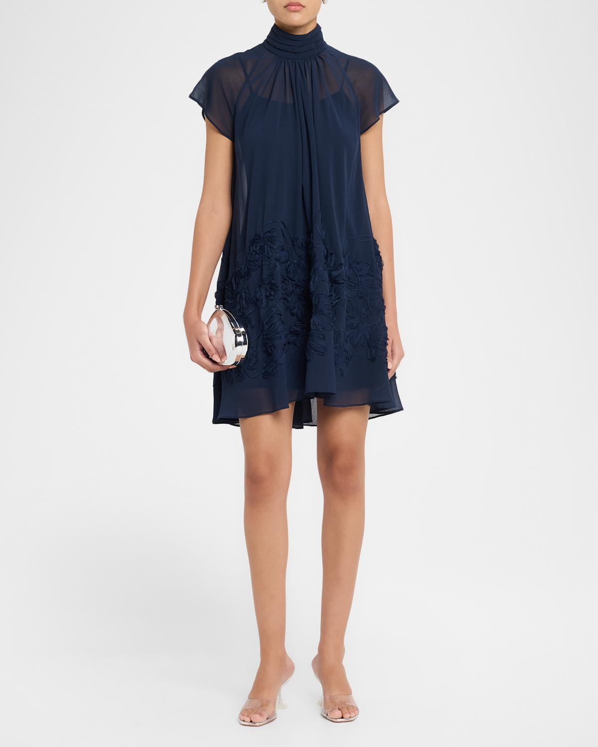 Aveil Embroidered Organza Mini Dress - thumbnail 2