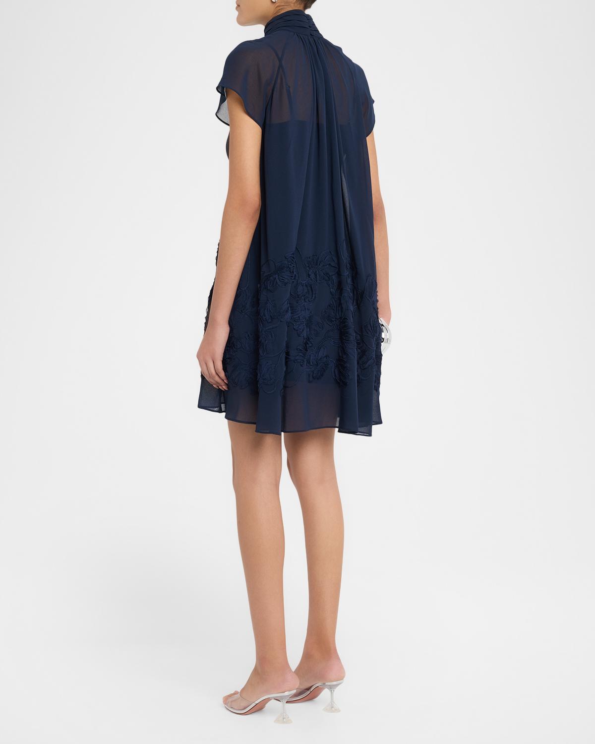 Aveil Embroidered Organza Mini Dress - thumbnail 3