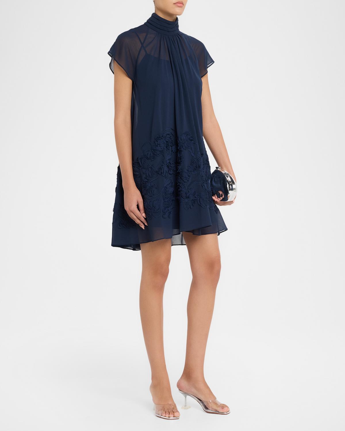 Aveil Embroidered Organza Mini Dress - thumbnail 4