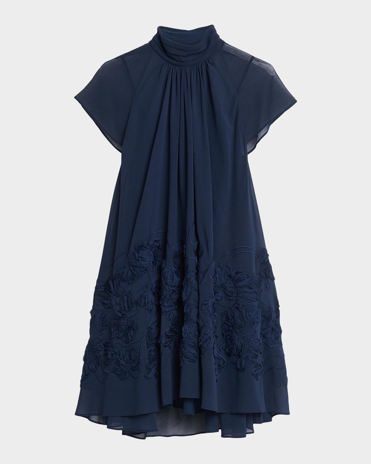 Aveil Embroidered Organza Mini Dress