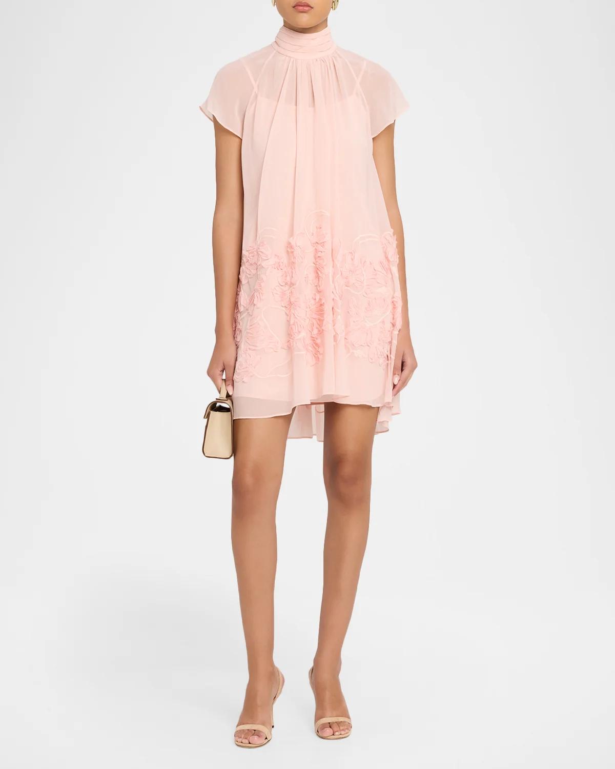 Aveil Embroidered Organza Mini Dress - thumbnail 7